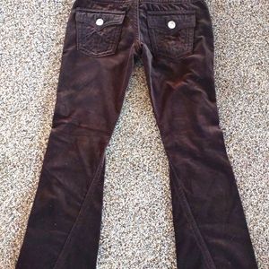 Women's Brown velvet true religion joeys size 28